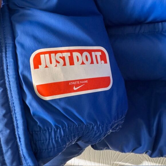 Nike Big Kids' Down Jacket Game Royal/Stadium Green Puffer Size Lg - Picture 6 of 8